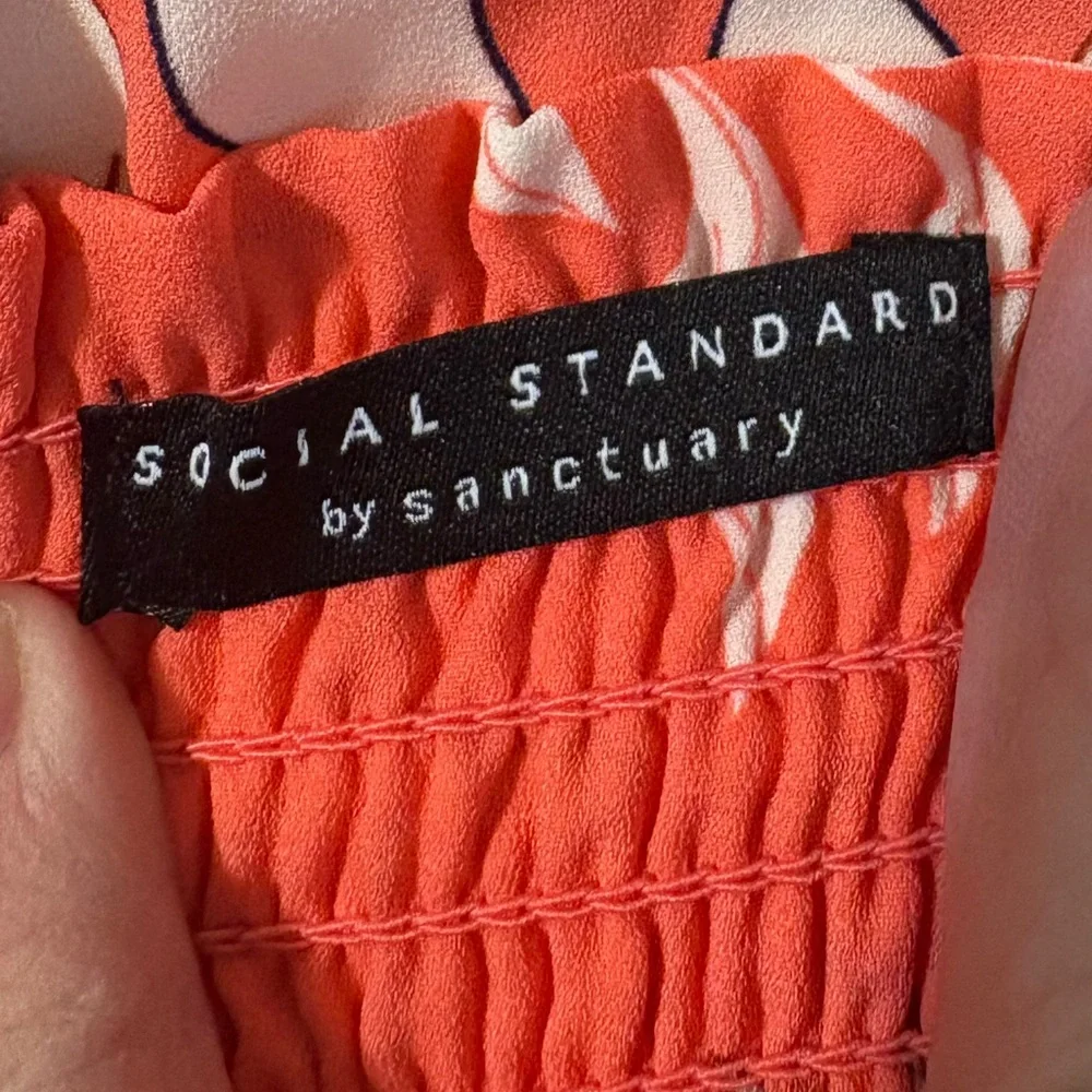 Social Standard Sanctuary Girls Dress Size 7 Coral Floral Maxi Smocked‎ sundress